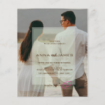 Budget photo layered wedding invitation