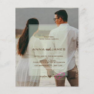 Budget photo layered wedding invitation