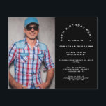 Budget Photo Man 50th Birthday Party Black Invite<br><div class="desc">A value for money BUDGET alternative on a smaller size 4.5 x 5.6” semi-gloss 110lbs weight, which is of similar thickness to a postcard (however is not suitable to use as a postcard.). PLEASE NOTE there is ONE invite per sheet. Budget Photo Man 50th BIrthday Party Black Invitation. A fully...</div>