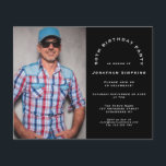 Budget Photo Man 50th Birthday Party Black Invite<br><div class="desc">A value for money BUDGET alternative on a smaller size 4.5 x 5.6” semi-gloss 110lbs weight, which is of similar thickness to a postcard (however is not suitable to use as a postcard.). PLEASE NOTE there is ONE invite per sheet. Budget Photo Man 50th BIrthday Party Black Invitation. A fully...</div>