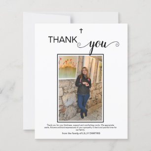 Budget Photo Memorial Funeral Thank you Card