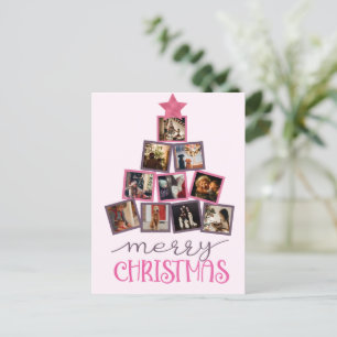 Budget Photo Merry Christmas Pink Christmas Postcard