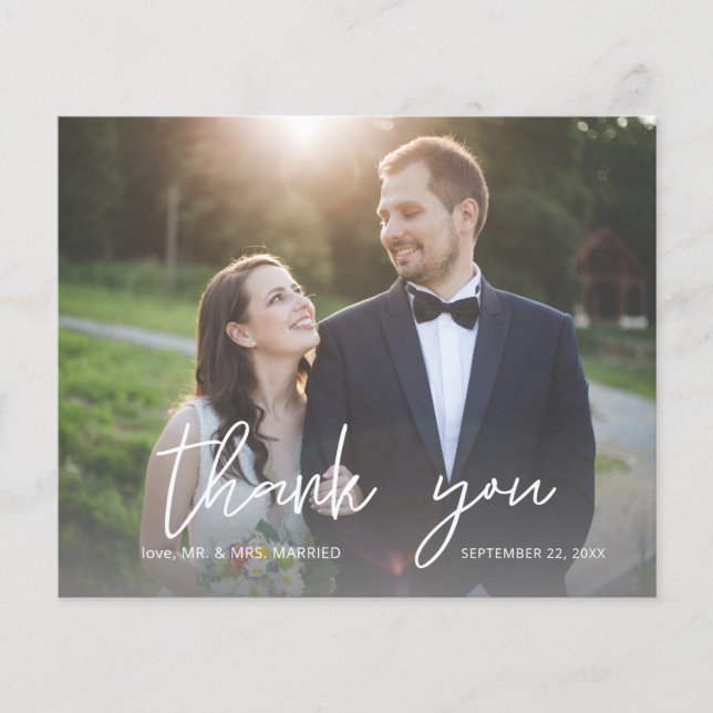 Budget Photo Modern Calligraphy 3 Thank You Flyer (Front)