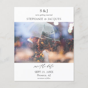 Budget Photo Modern Monogram Save the Date Flyer