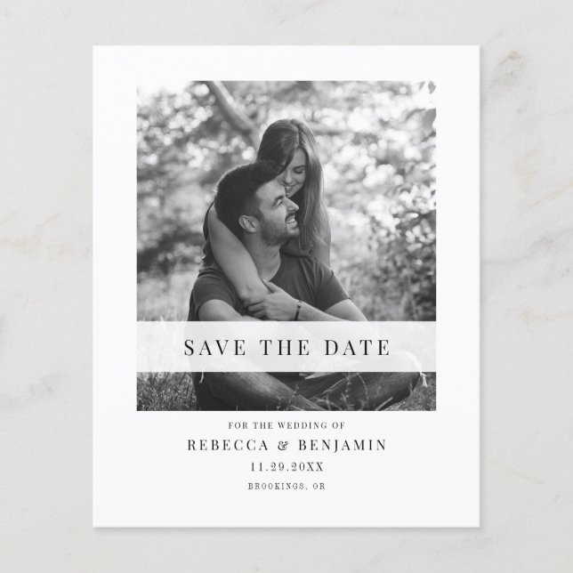 Budget Photo Modern Save the Date Announcement (Front)