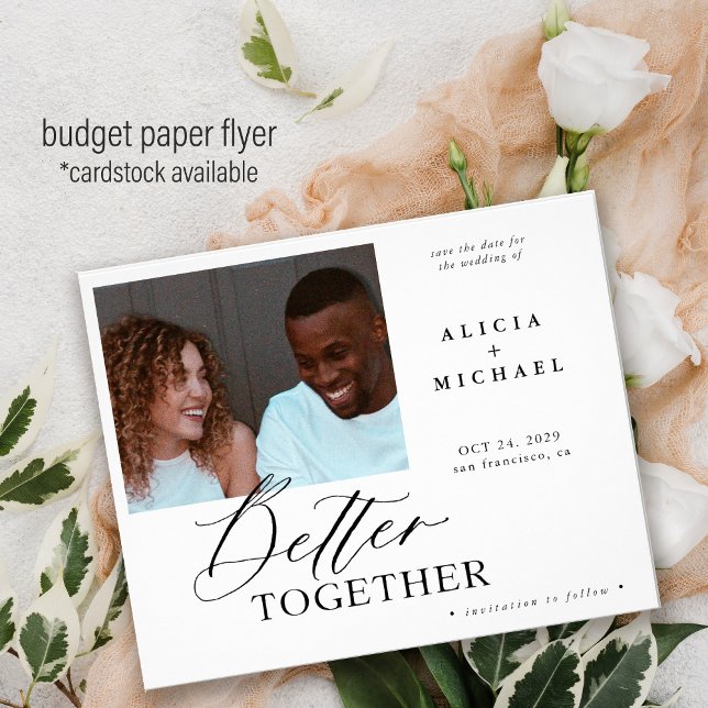 Budget photo modern wedding save the date flyer (Creator Uploaded)