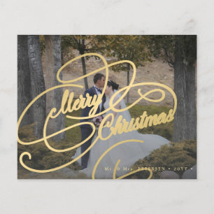 Budget photo newlywed Christmas holiday card