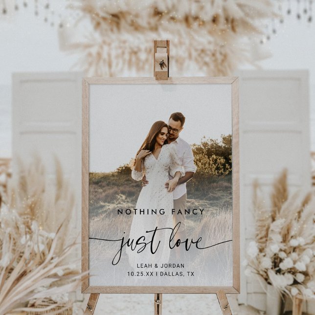 Budget Photo Nothing Fancy Just Love Wedding Poster (Nothing fancy just love)