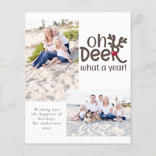 Budget Photo O Deer What a Year! Holiday Card (Front)