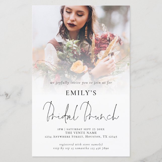 Budget Photo Overlay Brunch Bridal Shower Invite (Front)