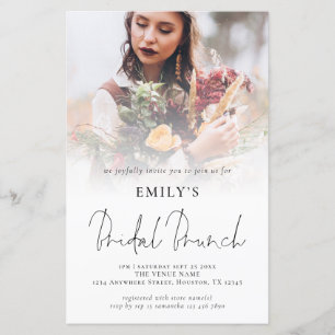 Budget Photo Overlay Brunch Bridal Shower Invite