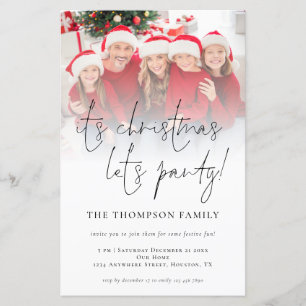 BUDGET Photo Overlay Christmas Lets Party Invite