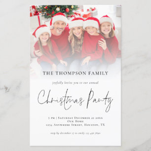 BUDGET Photo Overlay Christmas Party Invitation