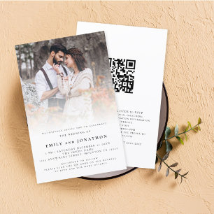 Budget Photo Overlay QR Code Wedding Invite