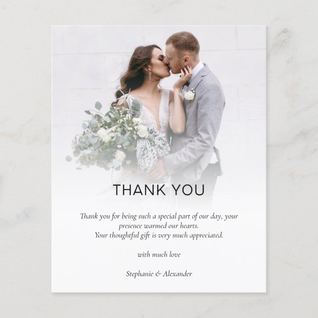 Budget Photo Overlay QR Code Wedding Thank You (Front)