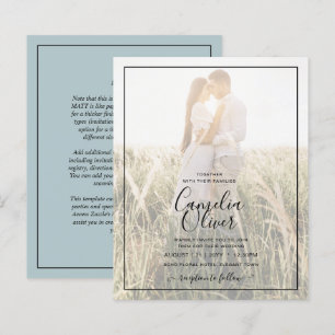 BUDGET Photo Overlay Sea Glass Sage Wedding Invite