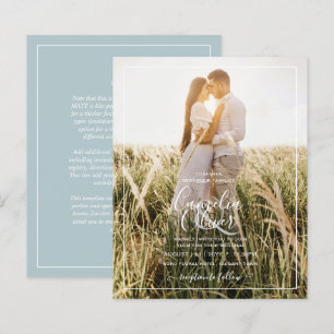 BUDGET Photo Overlay Sea Glass Sage Wedding Invite