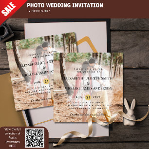 Budget PHOTO OVERLAY Wedding Invite Modern