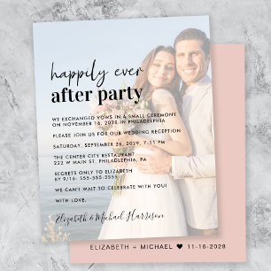Budget Photo Overlay Wedding Reception Invitation
