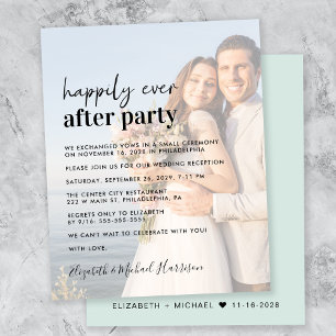 Budget Photo Overlay Wedding Reception Invitation