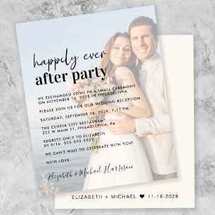 Budget Photo Overlay Wedding Reception Invitation