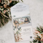 Budget photo pampas eucalyptus wedding QR code All In One Invitation<br><div class="desc">Budget modern rustic pampas eucalyptus photo wedding all in one QR code invite,  reply card with space for qr code and website information.</div>