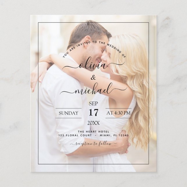 Budget Photo Picture Wedding Invitations (Front)