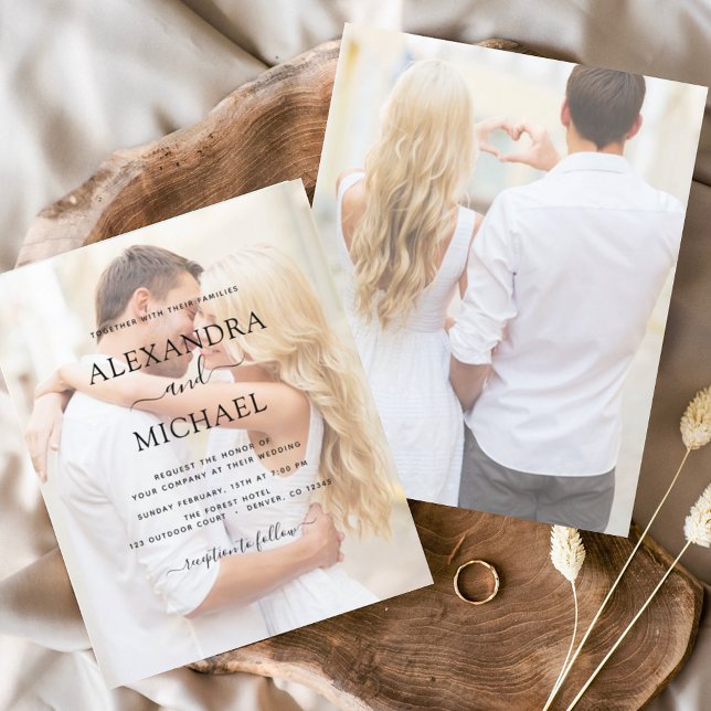 Budget Photo Picture Wedding Invitations Flyer (Creator Uploaded)