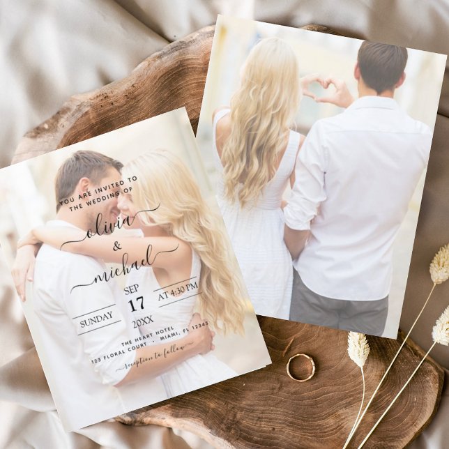 Budget Photo Picture Wedding Invitations Flyer (Creator Uploaded)