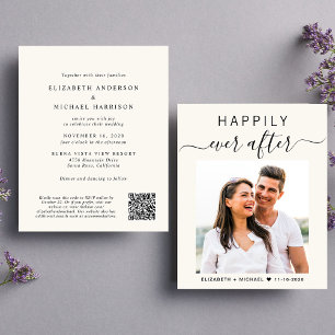 Budget Photo QR Code All In One Wedding Invitation