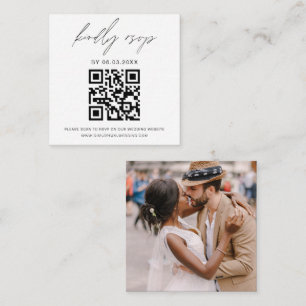 Budget Photo QR Code Minimalist RSVP Wedding Enclosure Card