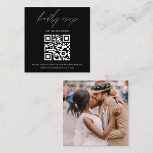 Budget Photo QR Code Minimalist RSVP Wedding Enclosure Card
