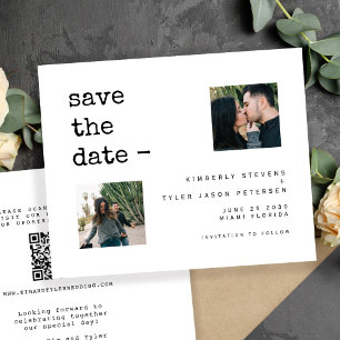 Budget photo QR CODE modern wedding save the date