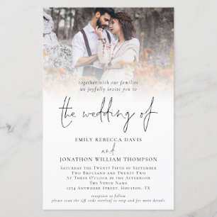 Budget Photo QR Code Script Formal Wedding Invite