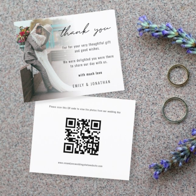 Budget Photo QR Code to Wedding Pictures Thank You (Creator Uploaded)