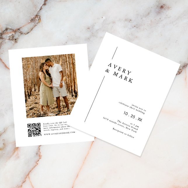 Budget Photo QR Code Wedding Invitation Flyer (Creator Uploaded)