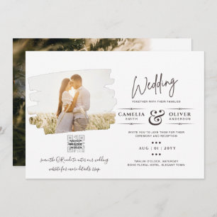 BUDGET PHOTO QR CODE Wedding Invite RSVP Details