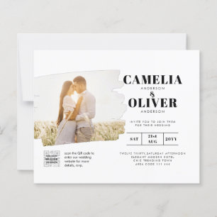 BUDGET PHOTO QR CODE Wedding Invite RSVP Details