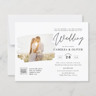 BUDGET PHOTO QR CODE Wedding Invite RSVP Details