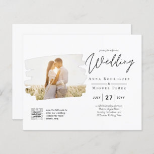 BUDGET PHOTO QR CODE Wedding Invite RSVP Details