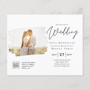 BUDGET PHOTO QR CODE Wedding Invite RSVP Details Flyer
