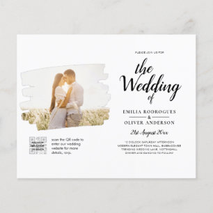 BUDGET PHOTO QR CODE Wedding Invite RSVP Details Flyer