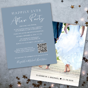 Budget Photo QR Code Wedding Reception Invitation
