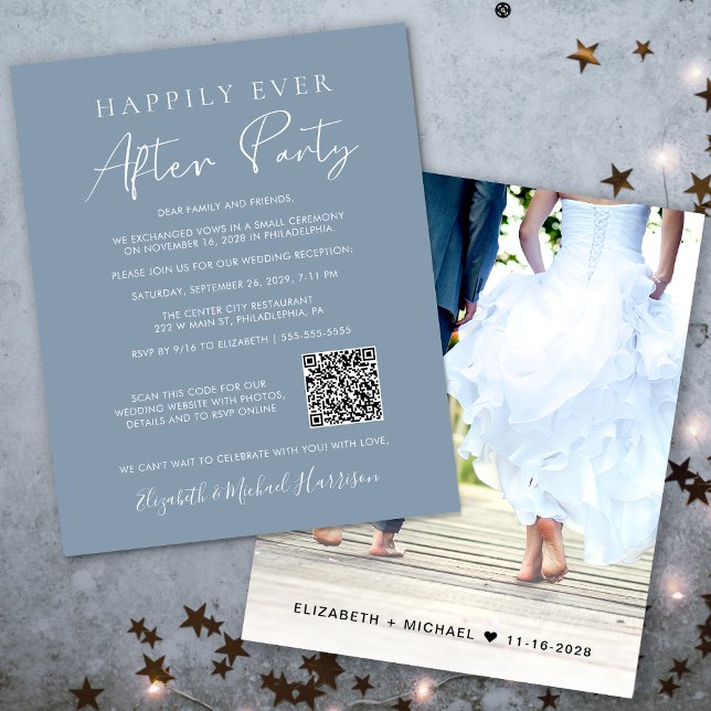 Budget Photo QR Code Wedding Reception Invitation (Your love story deserves a grand celebration!)