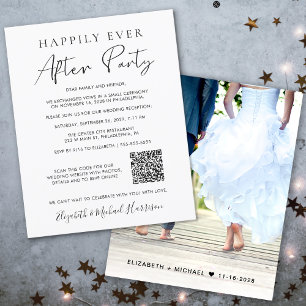 Budget Photo QR Code Wedding Reception Invitation