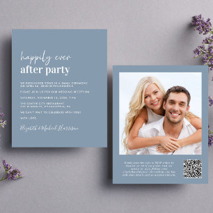 Budget Photo QR Code Wedding Reception Invitation