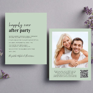 Budget Photo QR Code Wedding Reception Invitation