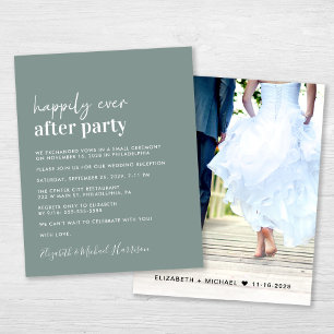Budget Photo Sage Green Wedding Reception Invite