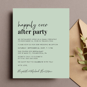 Budget Photo Sage Wedding Reception Announcement