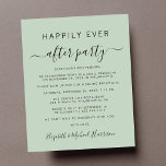 Budget Photo Sage Wedding Reception Invitation<br><div class="desc">Chic budget-friendly sage green elopement or private wedding announcement and post-wedding reception or celebration party invitation. On the front, "Happily Ever After Party" is written in simple typography and a stylish script with swashes. Personalise your marriage announcement and invitation and add your names in a signature-like script. The reverse side...</div>